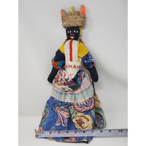 Vintage Jamaican Caribbean Folk Cloth Doll Handmade Souvenir - Picture 8 of 9